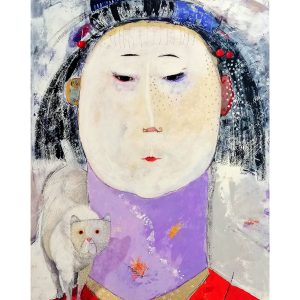 Fine Art Giclèe Pino Procopio – Il gatto bianco e la geisha