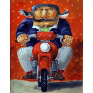 Grafica d'arte Giclee Pino Procopio - Centauro in moto