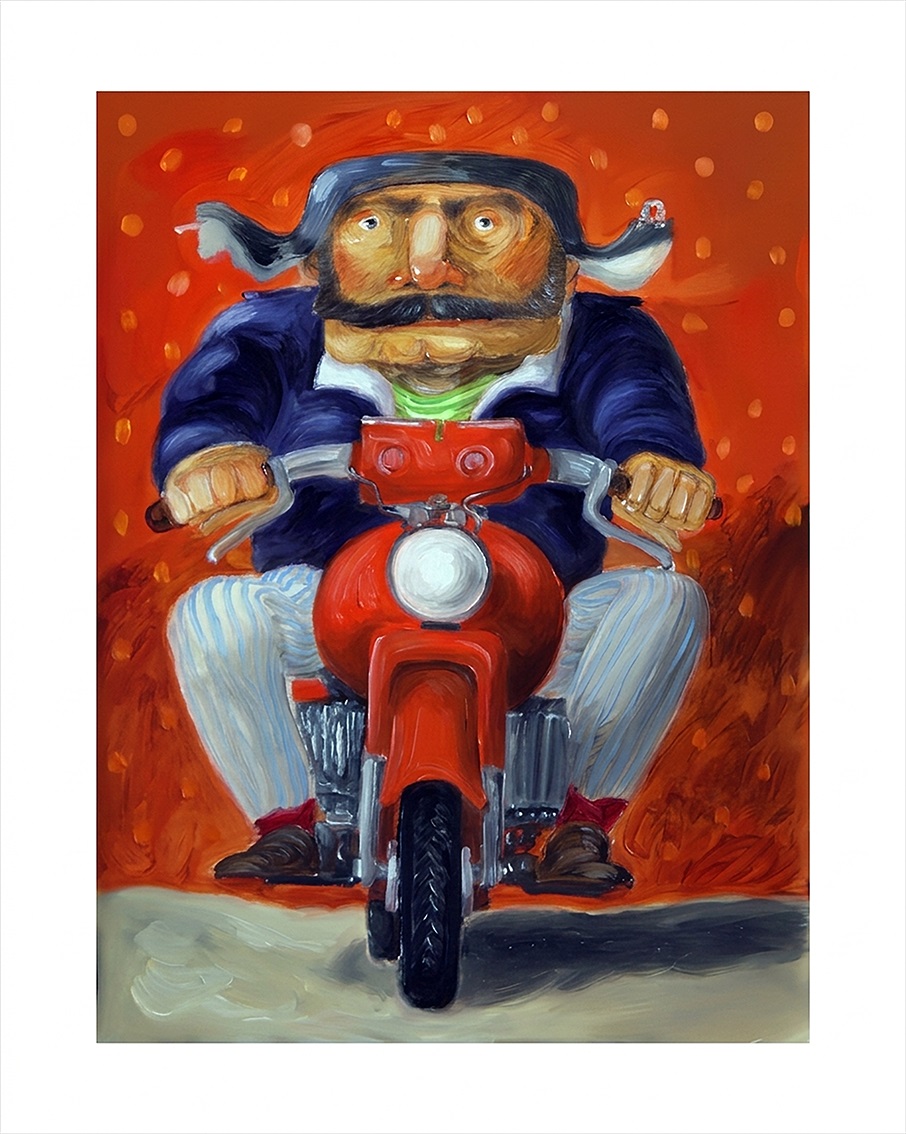 Fine Art Giclee Pino Procopio - Centauro Grafica d'arte Giclee Pino Procopio - Centauro in moto
