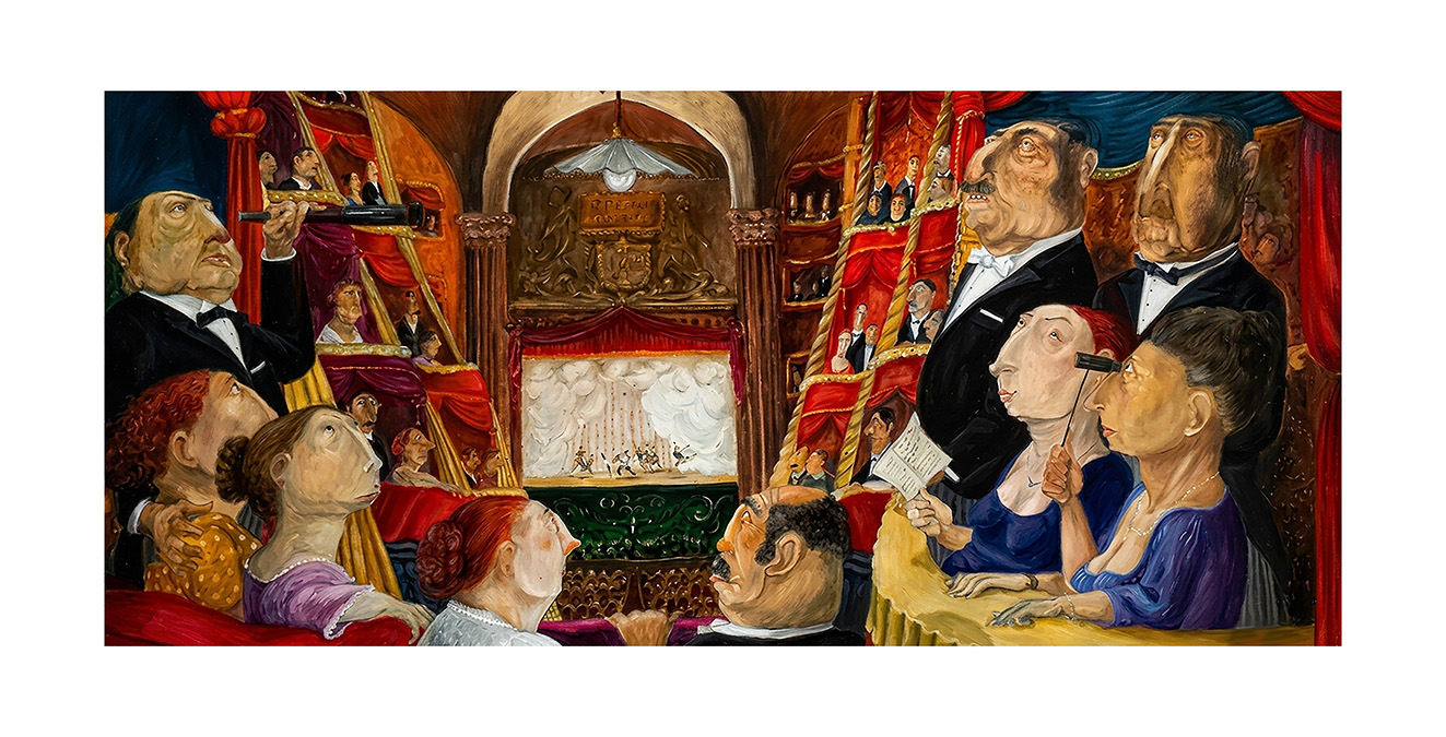 Fine Art Giclèe Pino Procopio - Maschere e sussurri nella Loggia dell' Opera