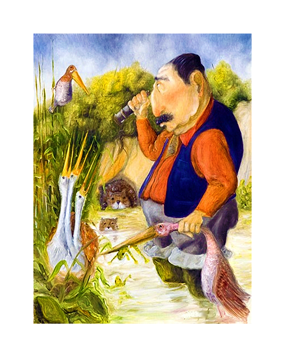 Fine Art Giclèe Pino Procopio - L'ornitologo Grafica d'arte Giclee Pino Procopio - Ornitologo